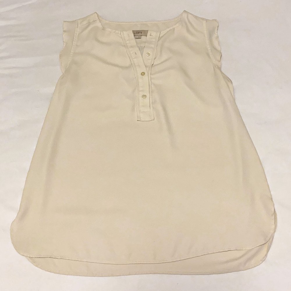 Loft - Button Down Blouse - Cream
